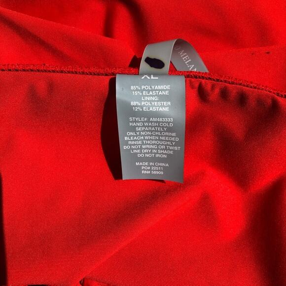 Antonio Melani NWT Maui High Waist Tie Front Red Full Coverage Bikini Bottom XL - Picture 7 of 9